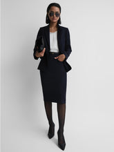 Women Petite Tailored Pencil Skirt in Navy