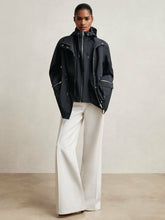 Women Removable-Hood Rain Coat in Navy
