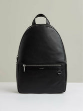 Men Micro-Grain Leather Backpack in Black