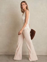Women Wide-Leg Suit Trousers in Pink