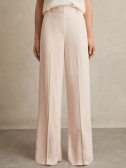 Women Wide-Leg Suit Trousers in Pink