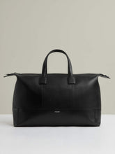 Men Micro-Grain Leather Holdall in Black