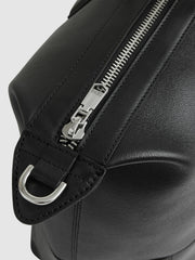 Men Micro-Grain Leather Holdall in Black