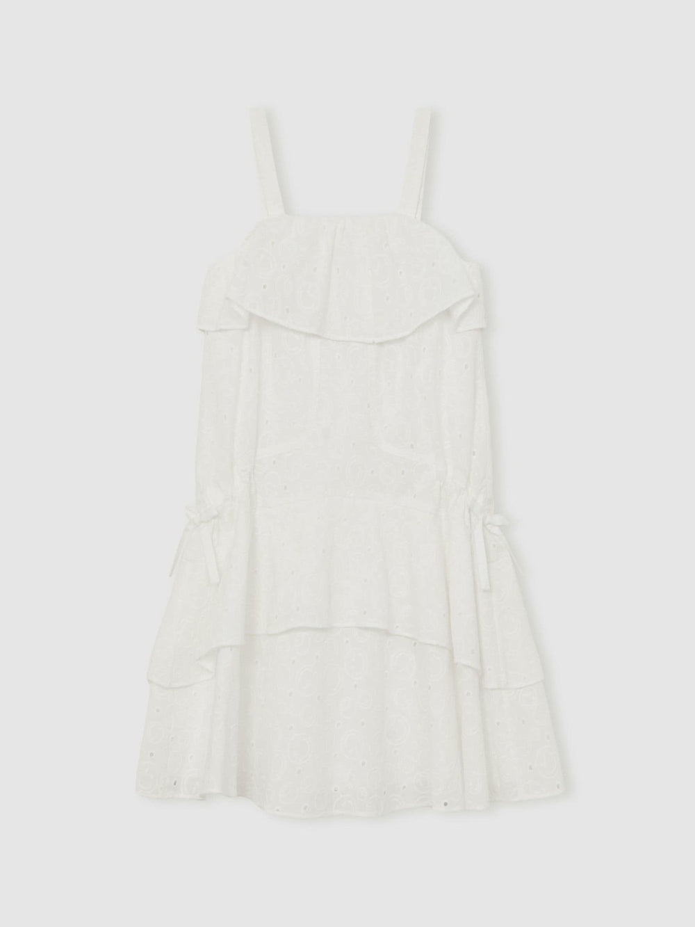 Children & Baby 13-14 yrs SmileyWorld Broderie Logo Dress in Ivory