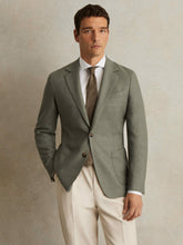 Men Wool-Blend Single-Breasted Blazer Slim-Fit in Sage Green