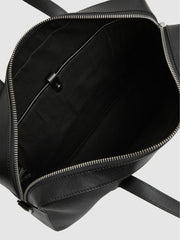 Men Micro-Grain Leather Briefcase in Black