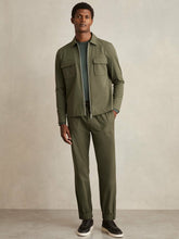 Men Drawstring Technical Cuffed Trousers in Green