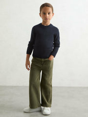 Children & Baby 9-13 yrs Wool-Blend Open-Stitch Jumper with Cashmere in Navy