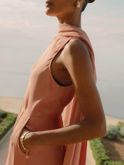 Women Wide-Leg Cape Jumpsuit in Pink