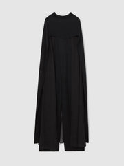 Women Wide-Leg Cape Jumpsuit in Black