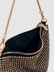 Women Crystal Bracelet Pouch Bag in Gold