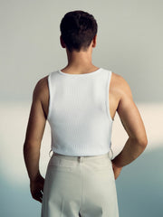 Men | Tom Daley Cotton Lover Vest with Stretch in White