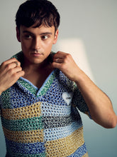 Men | Tom Daley Crochet Polo Shirt in Yellow/Green/Blue Multi