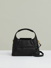 Women Grained-Leather Shoulder Bag in Black