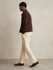 Men Cotton-Lyocell Cargo Trousers in Light Stone