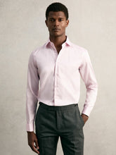 Men Slim Fit Slim-Fit Cotton-Sateen Shirt in Pink