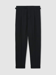 Men Regular Fit Herringbone Trousers With Cotton in Navy