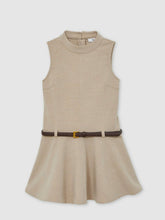 Children & Baby 13-14 yrs Drop Waist Belted Sleeveless Dress in Neutral