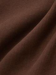 Children & Baby 3-9 yrs Stretch-Cotton Ribbed Vest in Chocolate