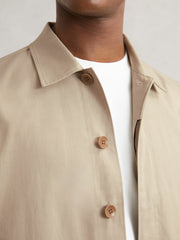 Men Paige Flap Pocket Worker Jacket in Beige