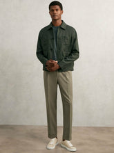 Men Relaxed-Fit Pleated Tapered Trousers in Sage
