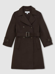 Children & Baby 3-9 yrs Double-Breasted Blindseam Wool-Blend Coat in Chocolate Brown