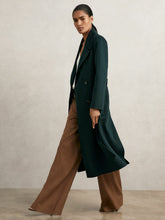 Women Double-Breasted Blindseam Coat Wool-Blend in Green