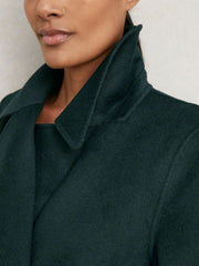 Women Double-Breasted Blindseam Coat Wool-Blend in Green