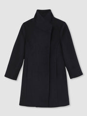 Children & Baby Wool-Blend Funnel-Neck Coat in Navy