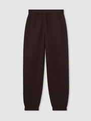 Women Tapered Elasticated-Waist Joggers in Plum
