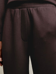 Women Tapered Elasticated-Waist Joggers in Plum