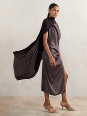 Women Wool-Cashmere Lightweight Scarf in Burgundy