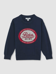Children & Baby 3-9 yrs Cotton Motor Cars Logo Jumper in Navy