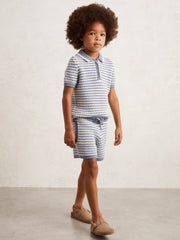 Children & Baby 9-13 yrs Cotton-Blend Knitted Stripe Shorts in Blue/White