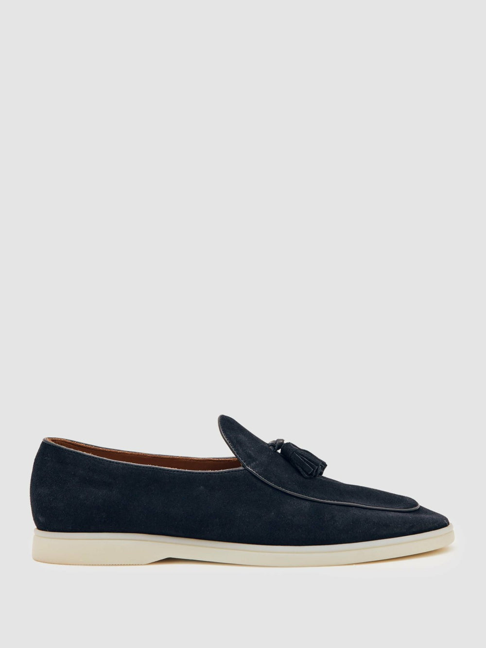 Men Suede Tassel Loafers in Navy