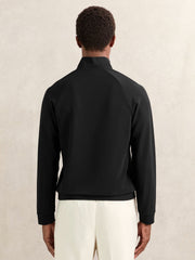 Men Half-Zip Funnel-Neck Sweatshirt in Black