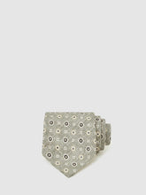 Men Silk Floral-Medallion Tie in Soft Sage