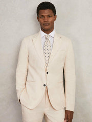 Men Silk Floral-Medallion Tie in Ivory