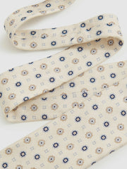 Men Silk Floral-Medallion Tie in Ivory