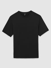 Men Textured Crew-Neck T-Shirt in Black