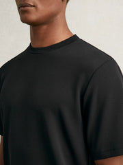 Men Textured Crew-Neck T-Shirt in Black