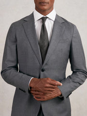 Men Wool-Silk Textured Tie in Charcoal
