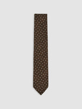 Men Wool-Cotton Polka-Dot Tie in Chocolate Brown