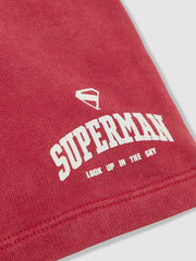 Children & Baby 3-9 yrs Superman Cotton Logo Shorts in Red