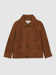 Children & Baby 3-9 yrs Suede Worker Jacket in Tobacco Brown