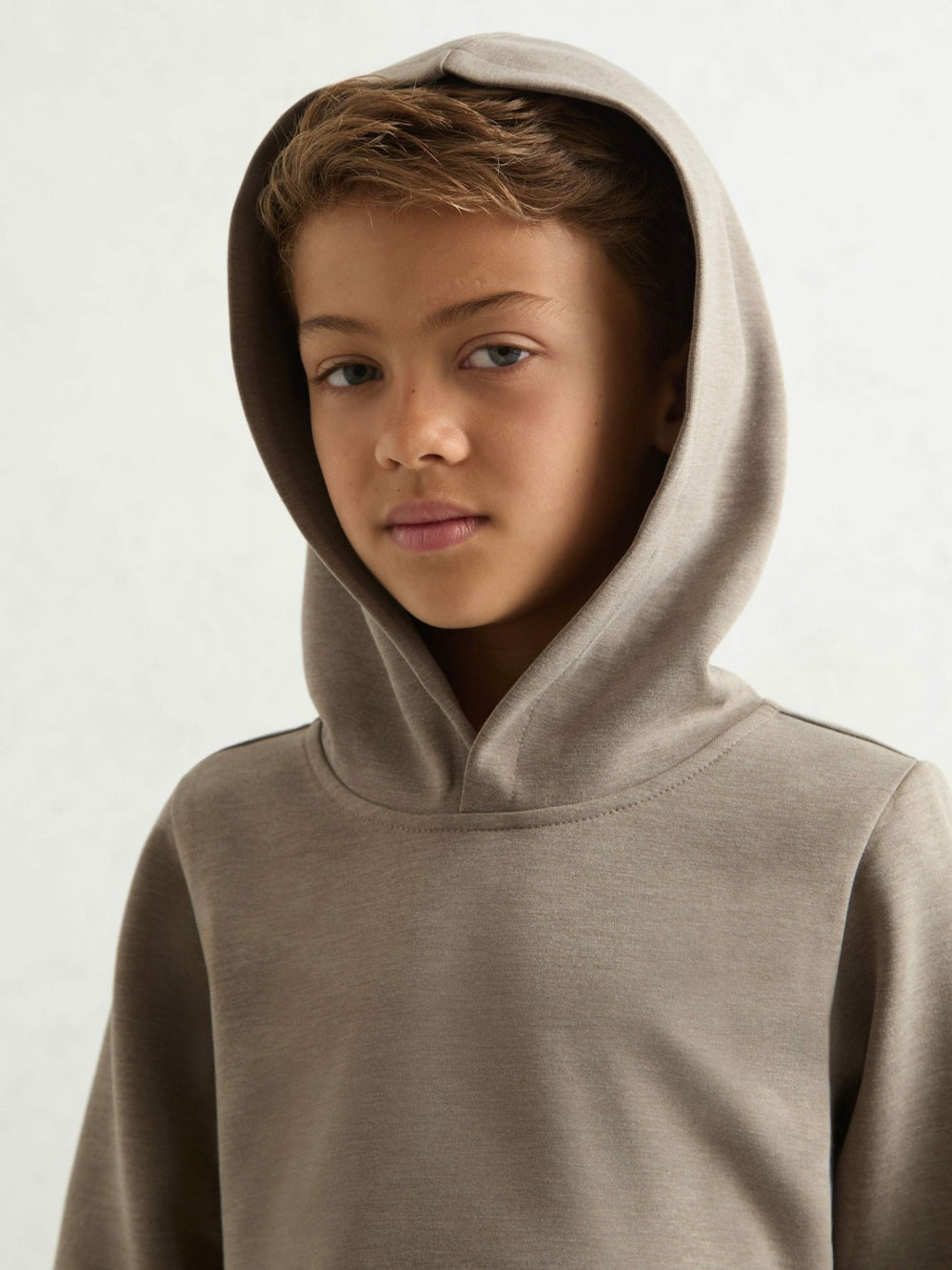 Children & Baby Interlock Jersey Hoodie in Taupe Brown