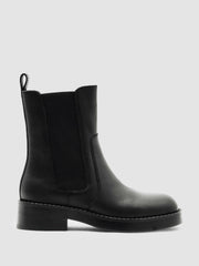 Women Leather Chelsea Boots in Black