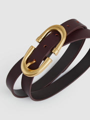 Women Horseshoe Belt in Burgundy