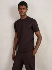 Men Interlock Jersey Crew Neck T-Shirt in Cherry Red
