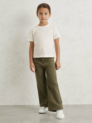 Children & Baby 9-13 yrs Cotton Crew Neck T-Shirt in Ivory